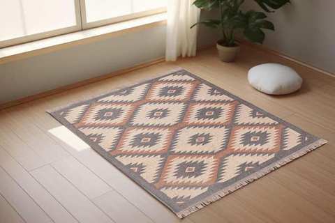 Grey, cream & terracotta diamond mosaic